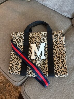 Judith March Leopard-Print Canvas Tote in Tan and Black
